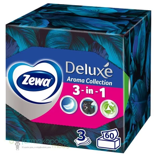 Zewa Deluxe Aroma Collection Επιτραπέζια Χαρτομάντηλα 3 σε 1, 60τεμ