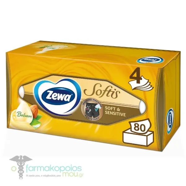 Zewa Softis Soft & Sensitive Facial Tissues, 80pcs