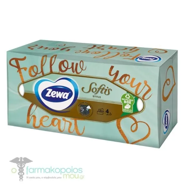 Zewa Softis Style Facial Tissues, 80pcs - Follow Your Heart