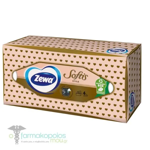 Zewa Softis Style Facial Tissues, 80pcs - Hearts