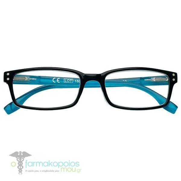 Zippo Eyewear Reading Glasses Black with Blue Frame (31Z-B15-BLB), 1pc