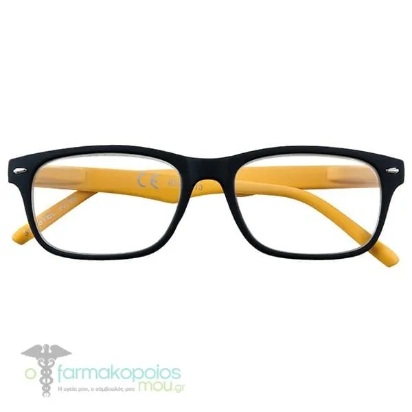 Zippo Eyewear Reading Glasses Black-Yellow Frame (31Z-B3-YEL), 1pc
