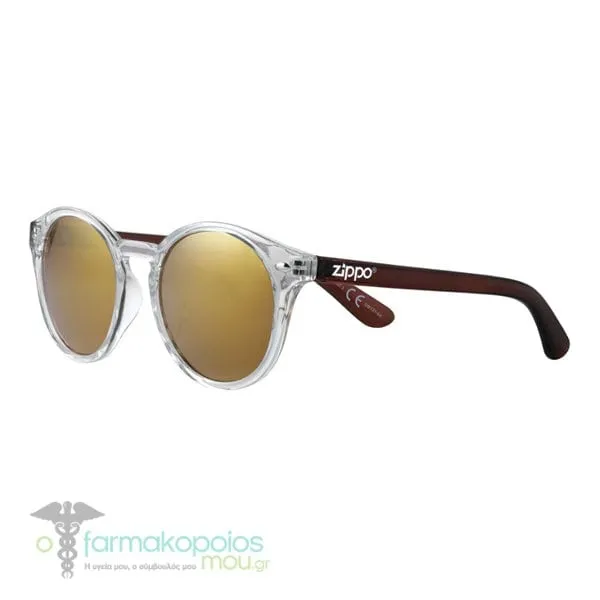 Zippo Eyewear Sunglasses Transparent Brown Yellow Mirror (ΟΒ137-04), 1pc