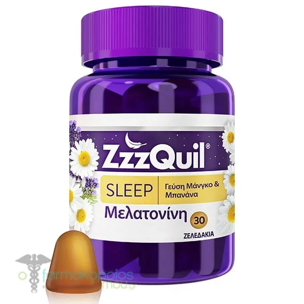 ZzzQuil Sleep Συμπλήρωμα Διατροφής με Μελατονίνη &amp; Γεύση Μάνγκο - Μπανάνα, 30gummies