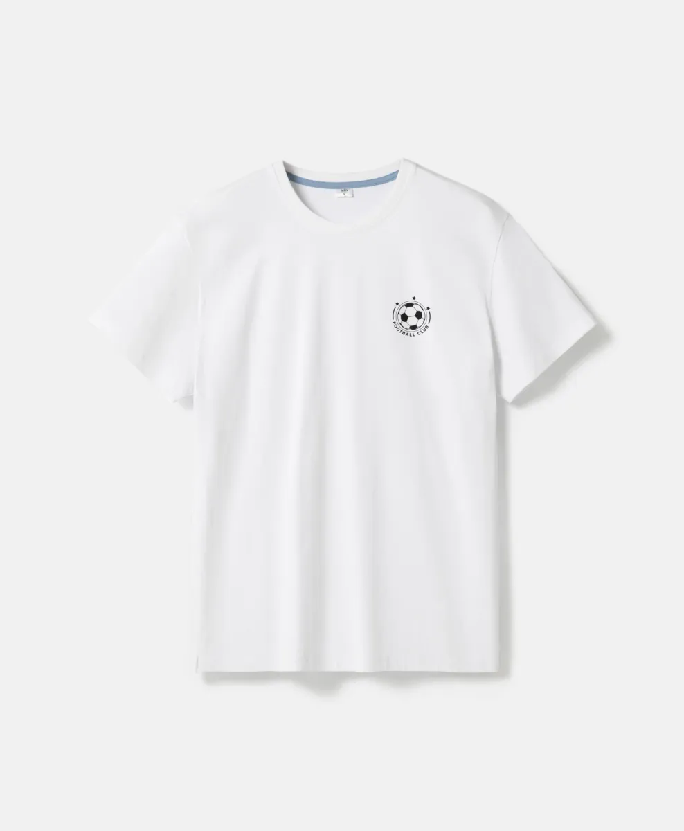 Ανδρικό t-shirt με στάμπα μπάλας 100% βαμβάκι