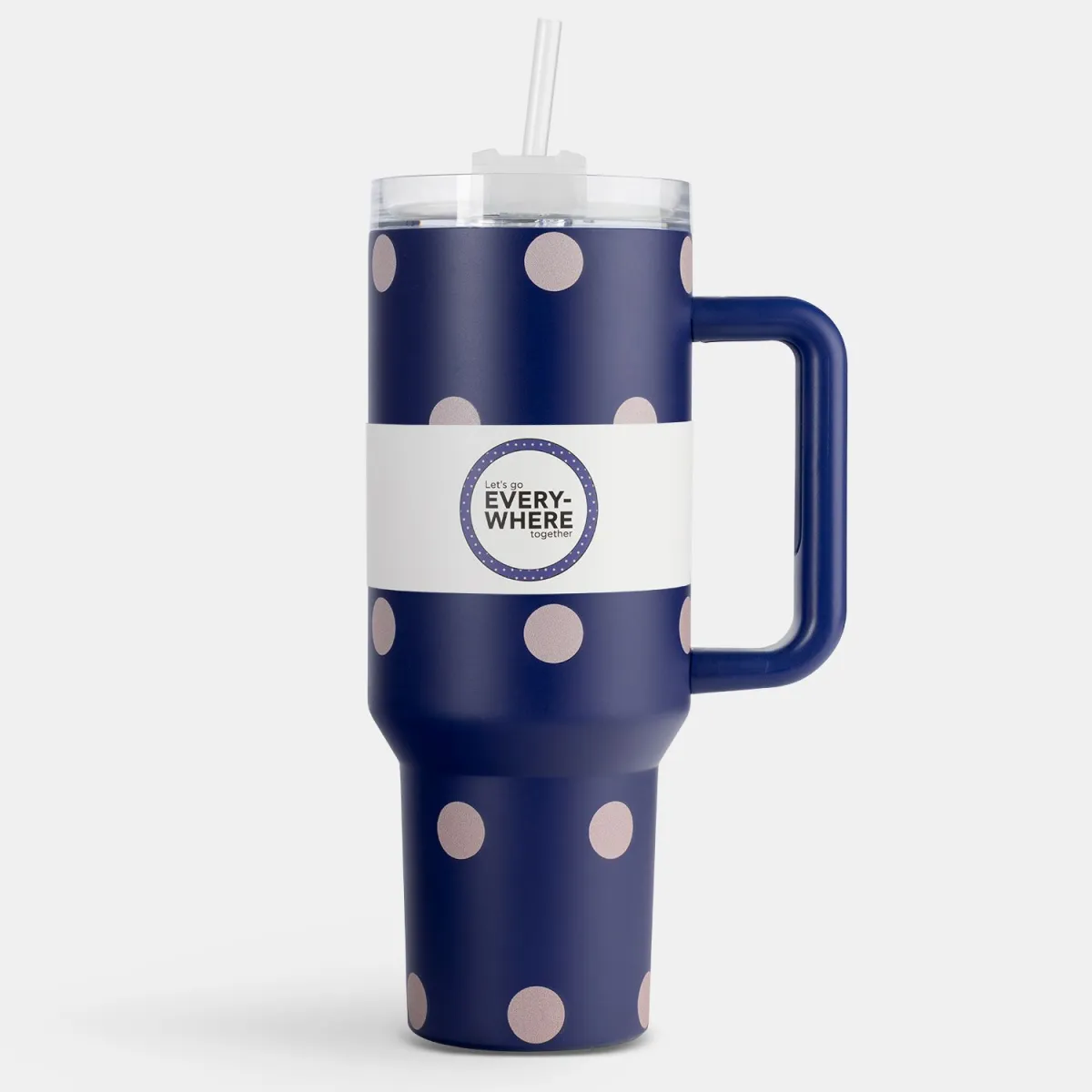 Παγούρι Με Καλαμάκι 1200ml Polka Dot Pink Sentio