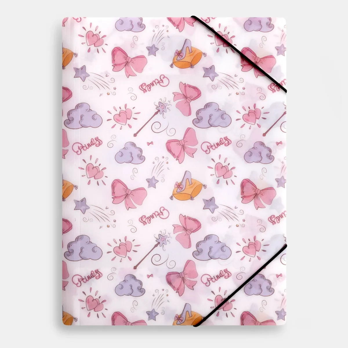 Goomby Elastic Folder A4 Pin Pink Bows