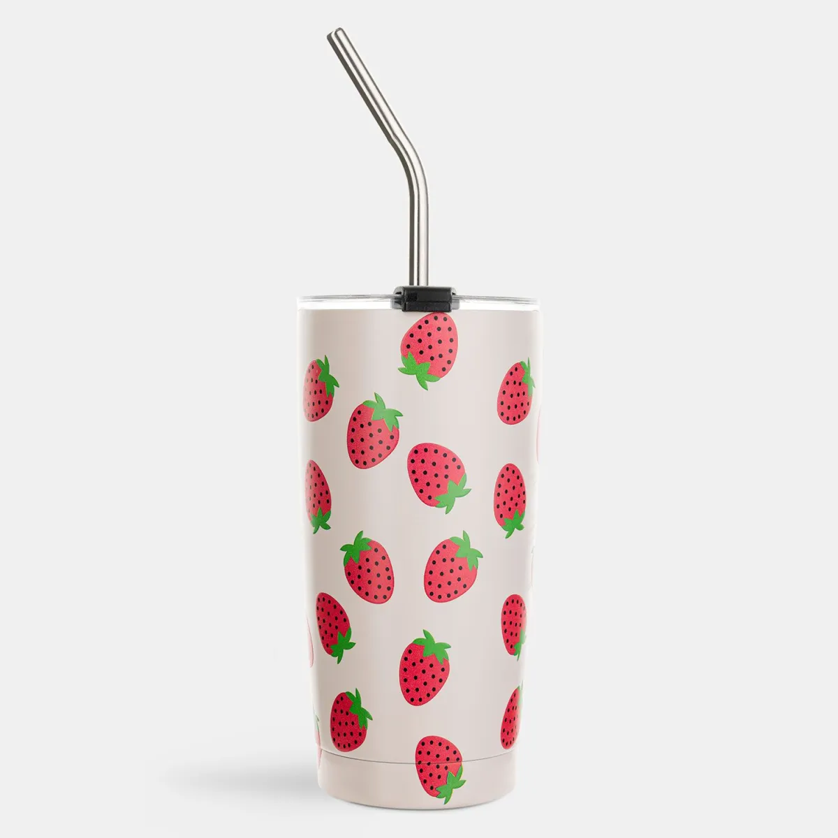 Κούπα Ταξιδίου Με Καλαμάκι 500ml Strawberries Sentio