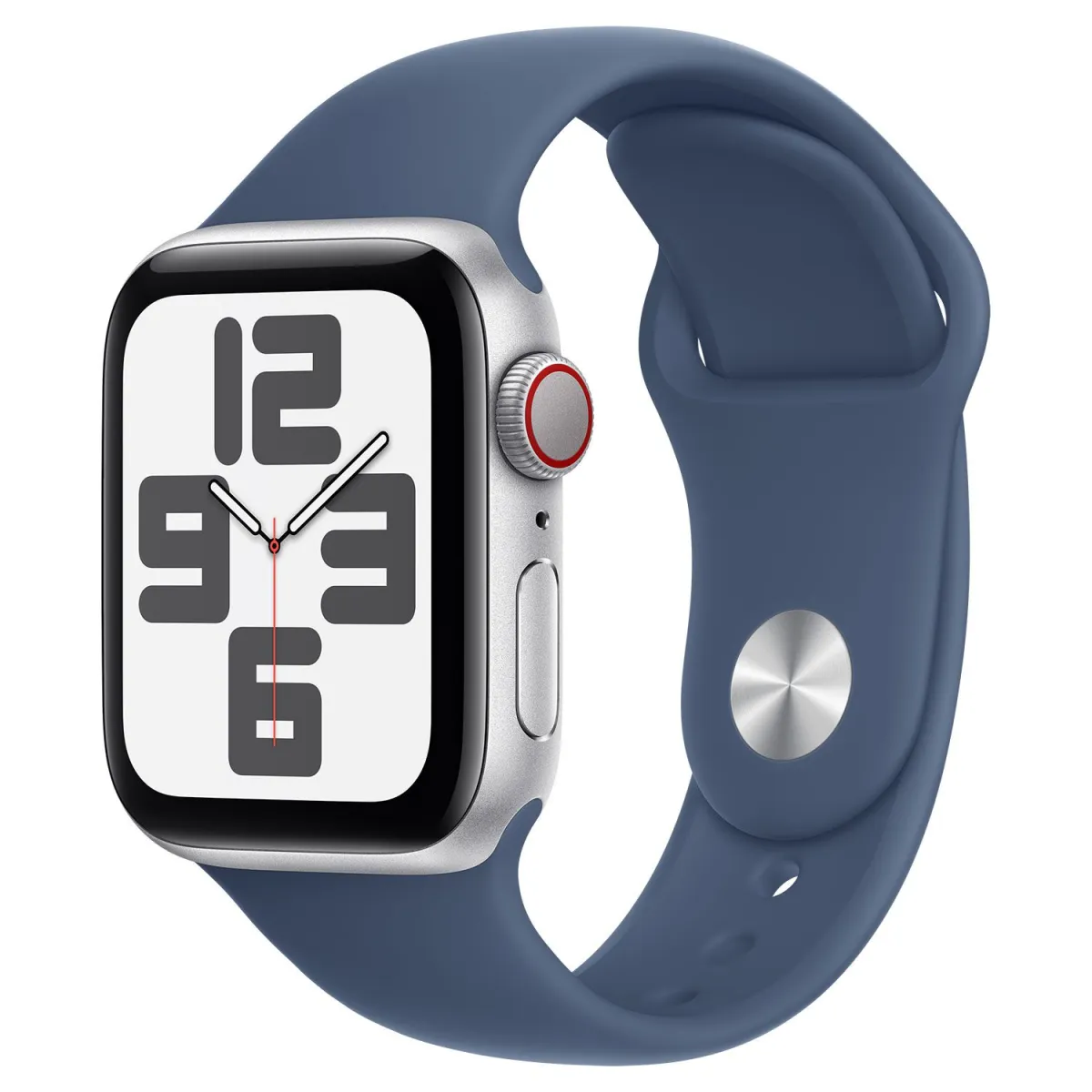 Apple Watch SE 2nd Cell 40mm Silver Aluminium με Denim Sport Band M/L
