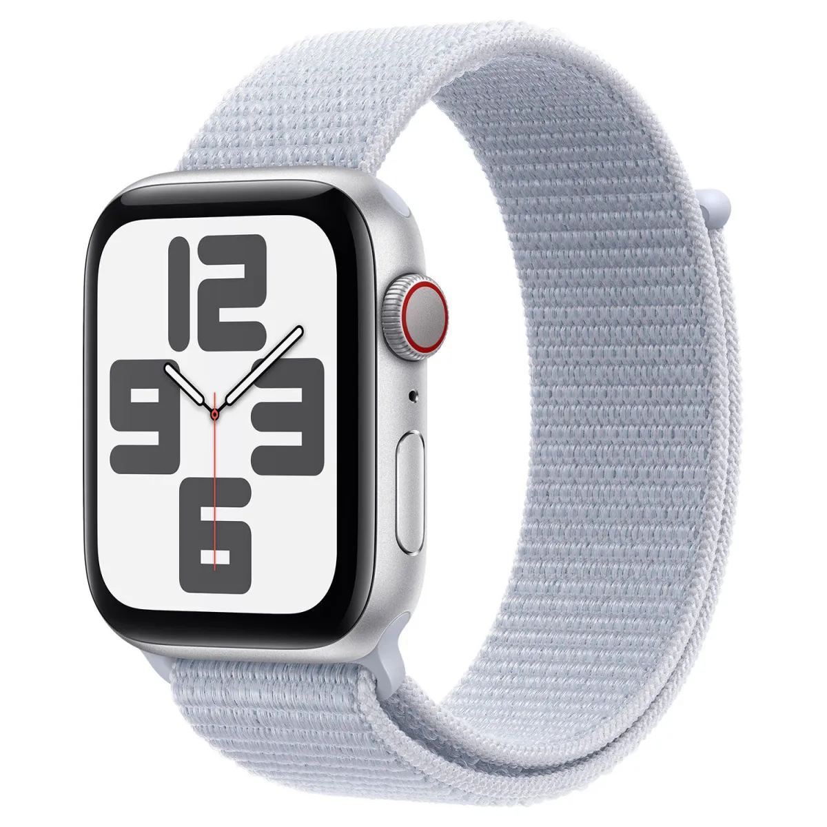 Apple Watch SE 2nd Cell 44mm Silver Aluminium με Blue Cloud Sport Loop