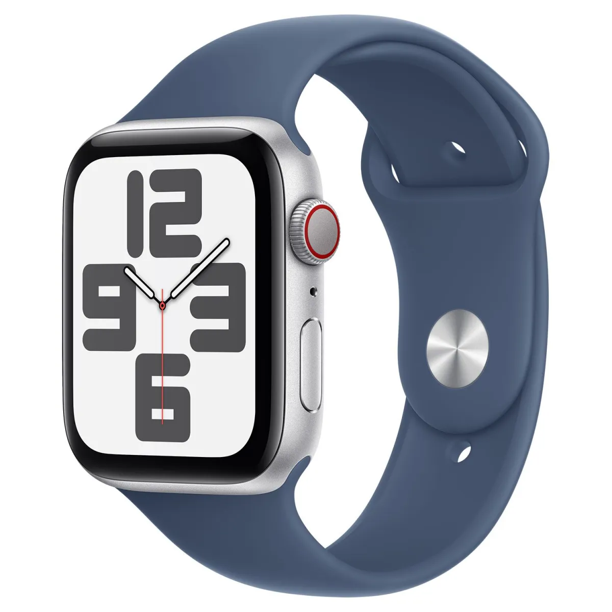 Apple Watch SE 2nd Cell 44mm Silver Aluminium με Denim Sport Band S/M