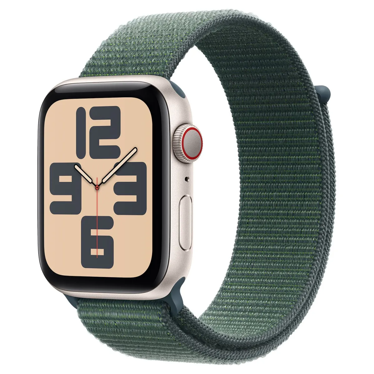 Apple Watch SE 2nd Cell 44mm Starlight Aluminium με Lake Green Sport Loop