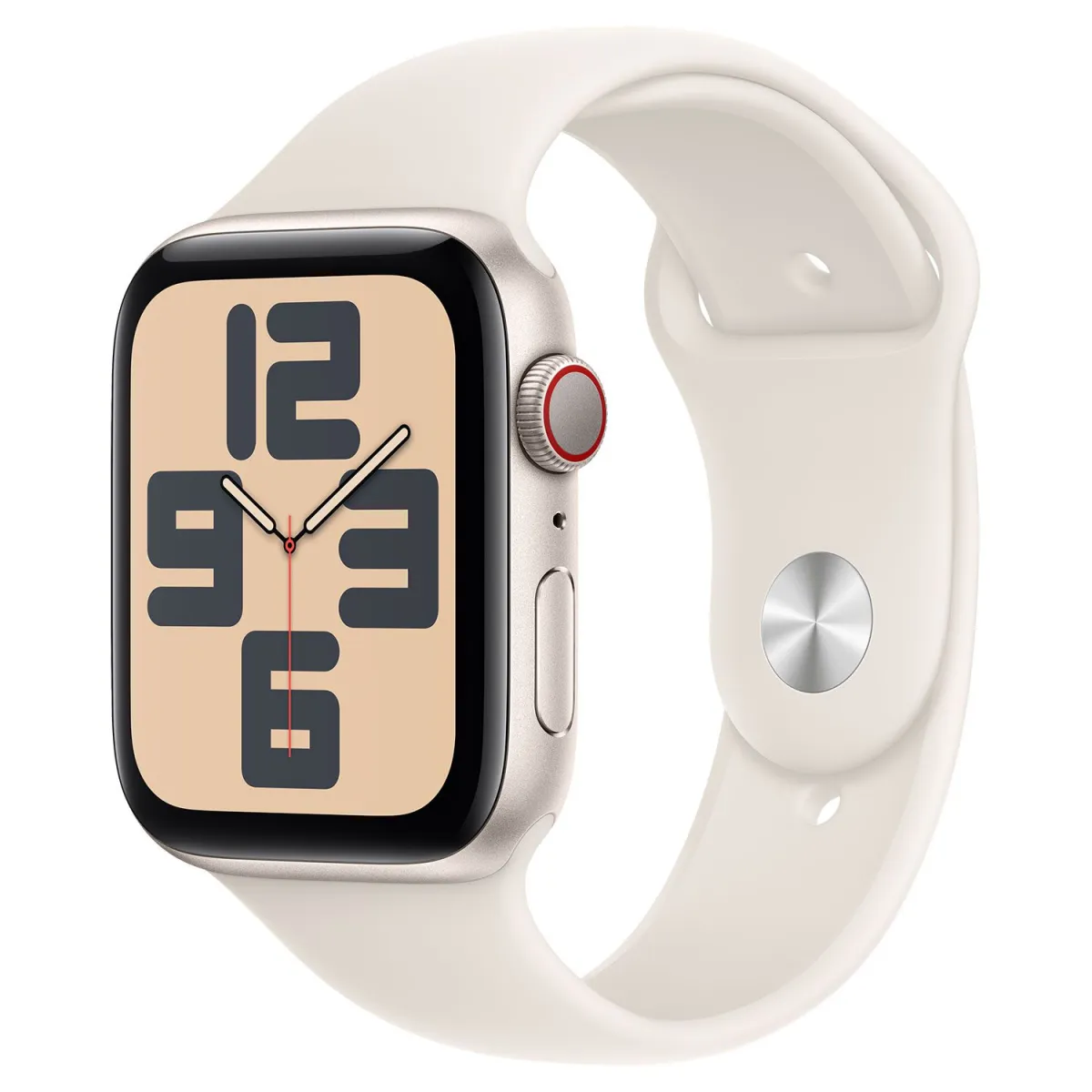 Apple Watch SE 2nd Cell 44mm Starlight Aluminium με Starlight Sport Band S/M