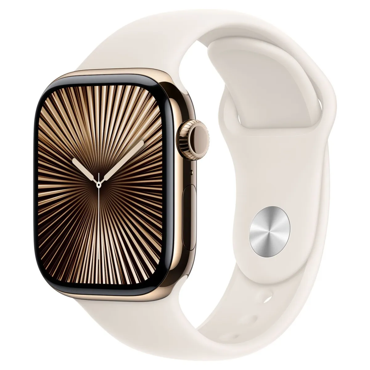 Apple Watch Series 10 Cell 42mm Gold Titanium με Starlight Sport Band M/L
