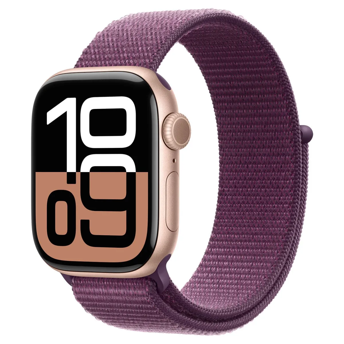 Apple Watch Series 10 Cell 42mm Rose Gold Aluminium με Plum Sport Loop
