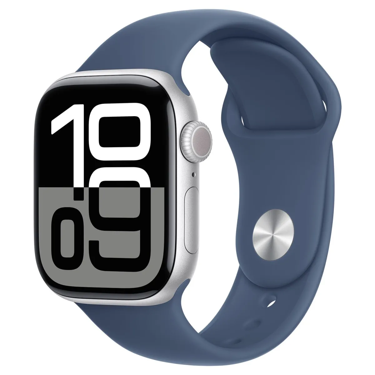 Apple Watch Series 10 Cell 42mm Silver Aluminium με Denim Sport Band S/M