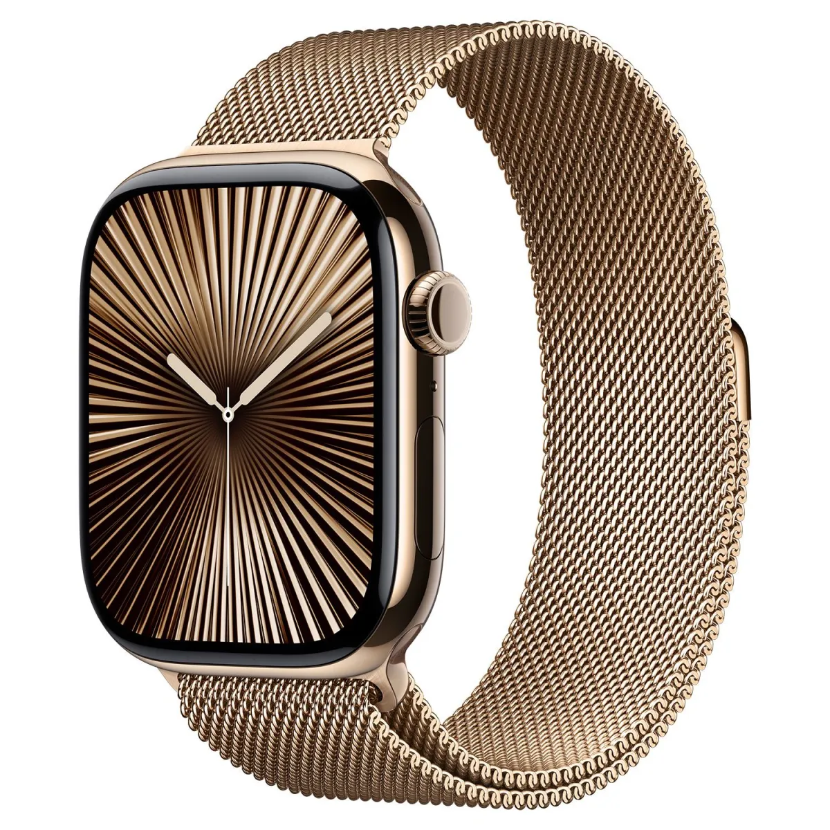 Apple Watch Series 10 Cell 46mm Gold Titanium με Gold Milanese Loop S/M