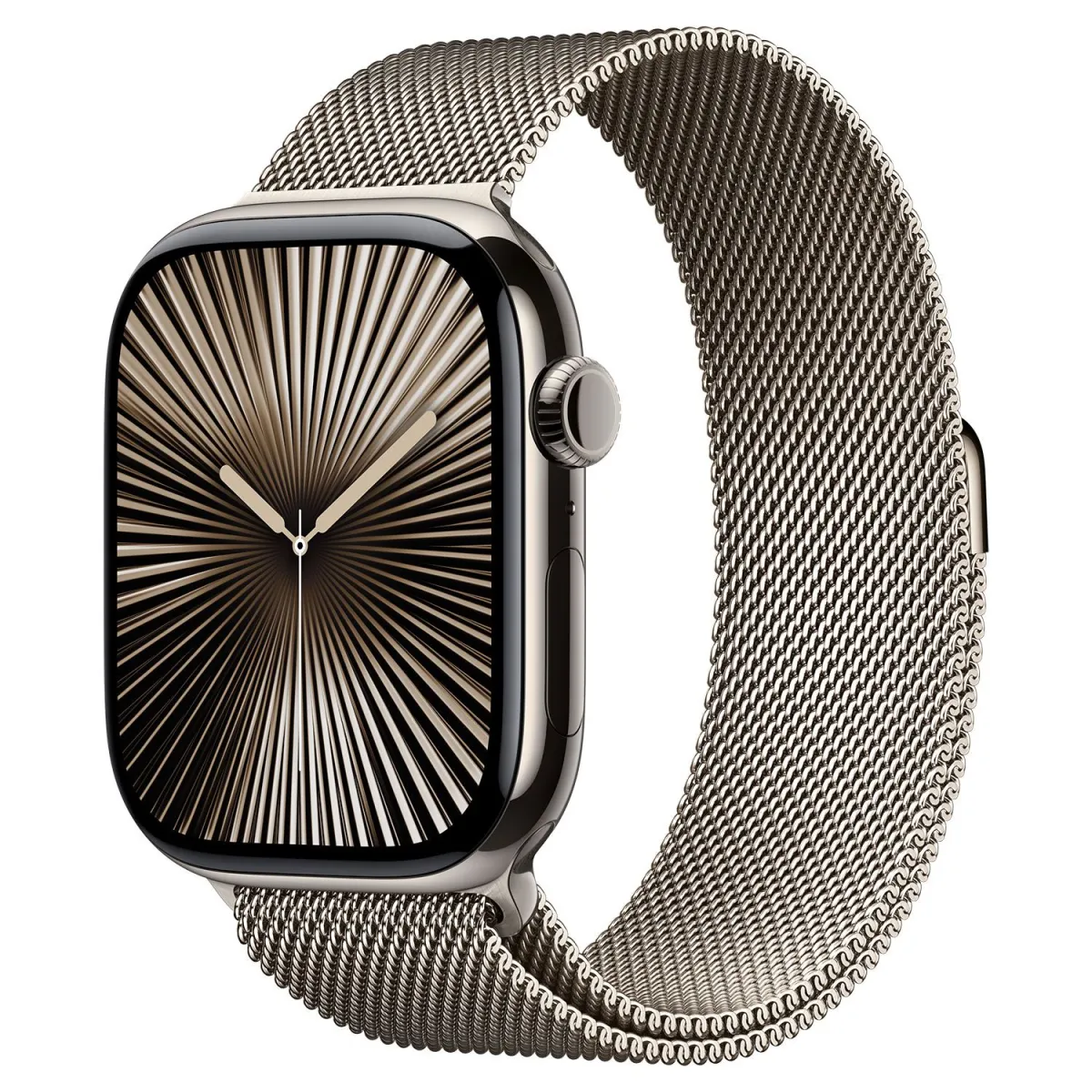 Apple Watch Series 10 Cell 46mm Natural Titanium με Natural Milanese Loop S/M