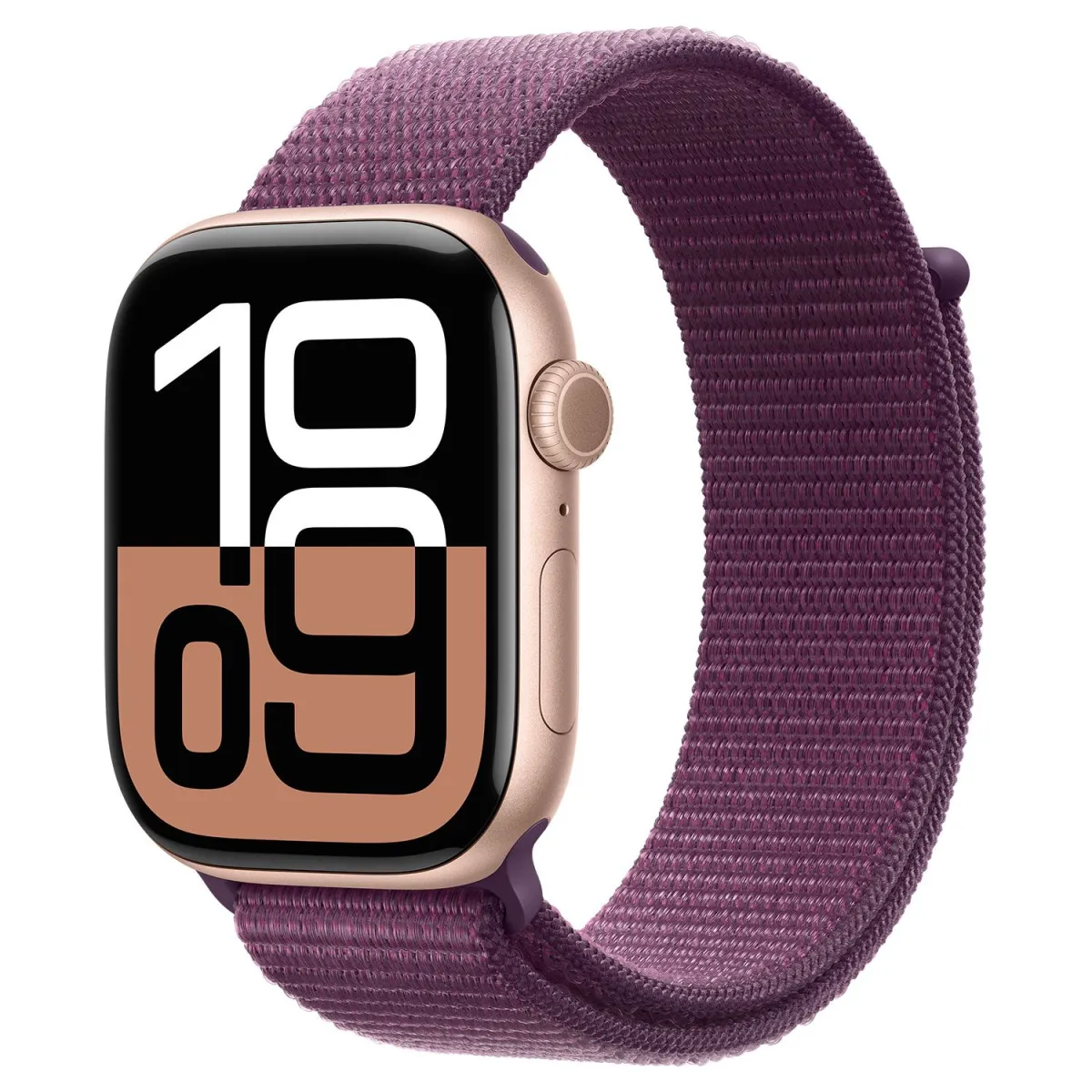 Apple Watch Series 10 Cell 46mm Rose Gold Alumimum με Plum Sport Loop