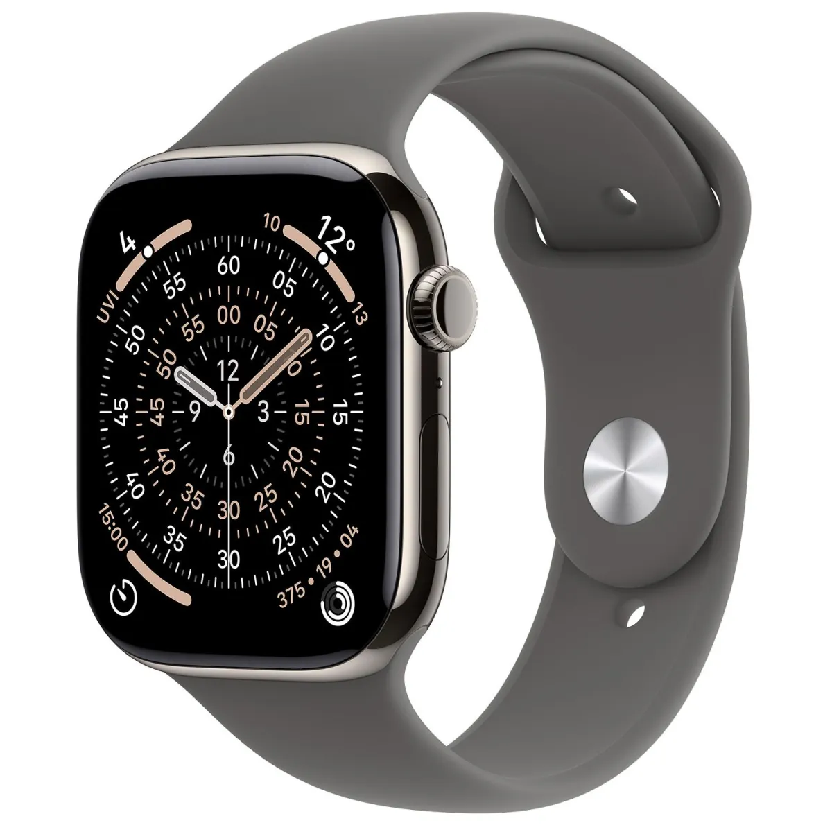 Apple Watch Series 11 Cell 46mm Natural Titanium with Stone Grey Sport Band S/M