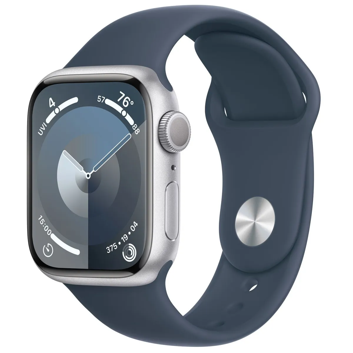 Apple Watch Series 9 41mm Silver Storm Blue Sport Band M/L