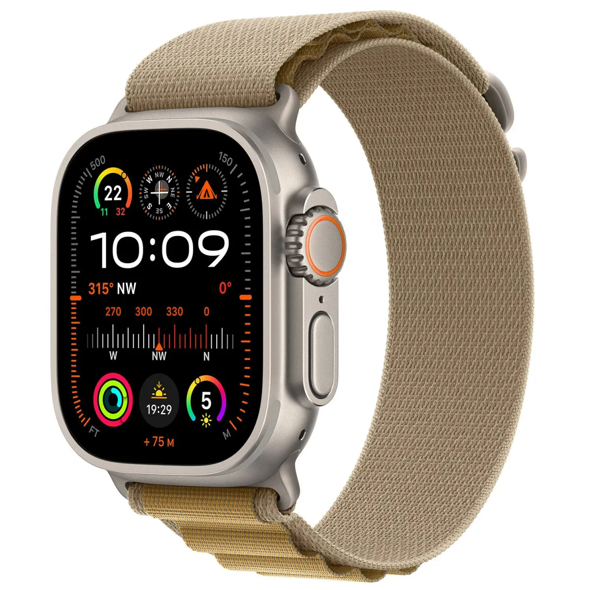 Apple Watch Ultra 2 49mm Natural Titanium Case with Tan Alpine Loop M