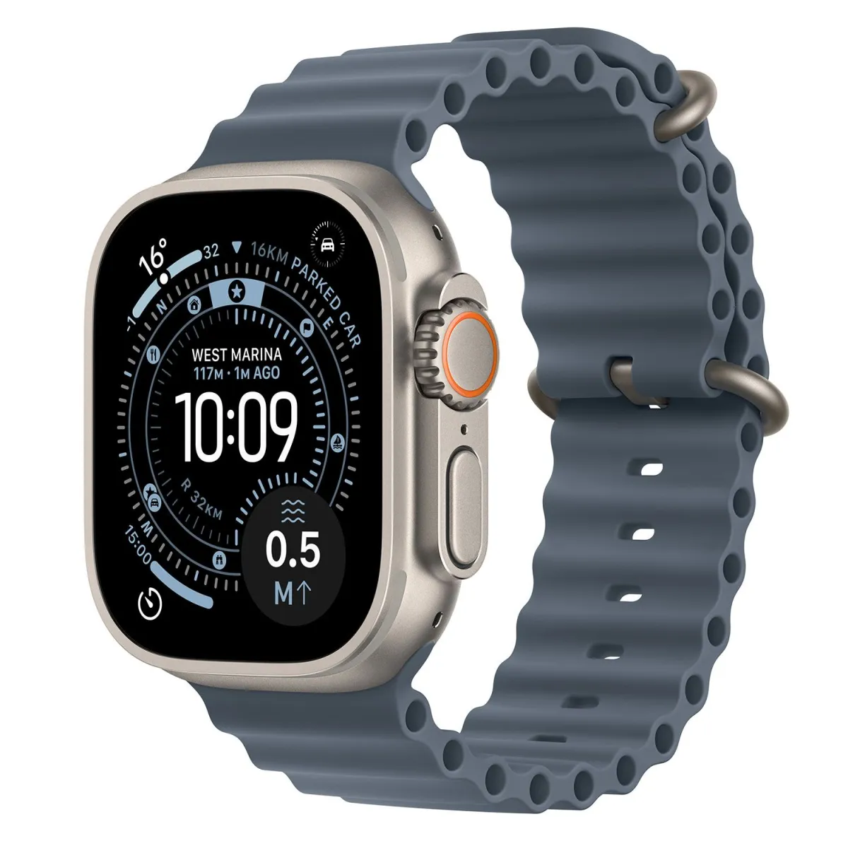 Apple Watch Ultra 3 49mm Natural Titanium with Anchor Blue Ocean Band