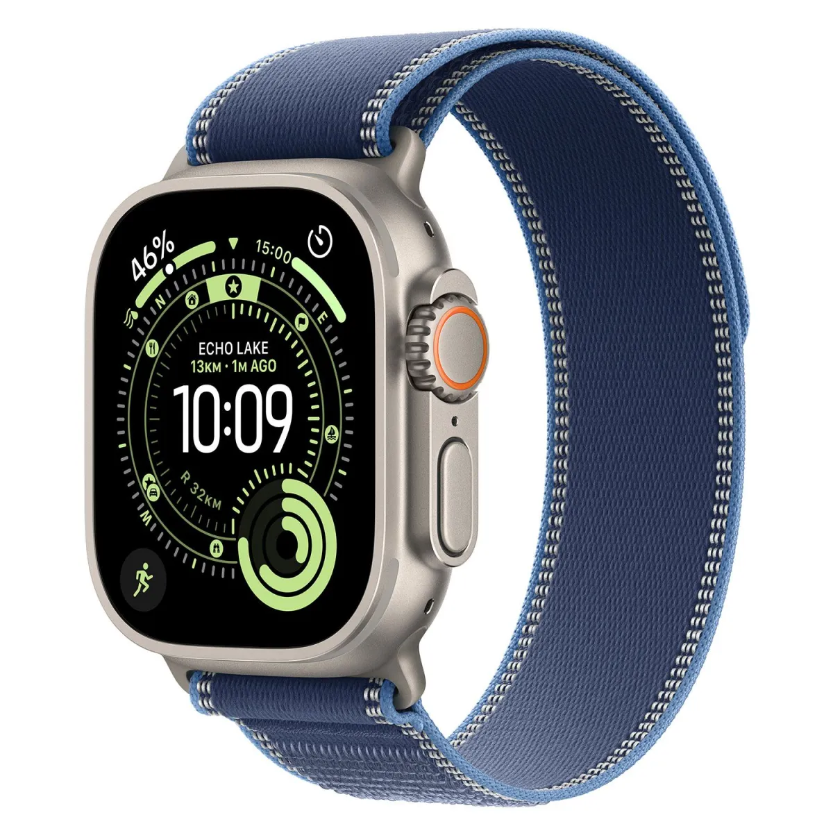 Apple Watch Ultra 3 49mm Natural Titanium with Blue/Bright Blue Trail Loop S/M