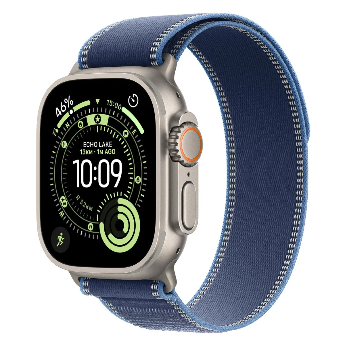 Apple Watch Ultra 3 49mm Natural Titanium with Blue/Bright Blue Trail Loop M/L