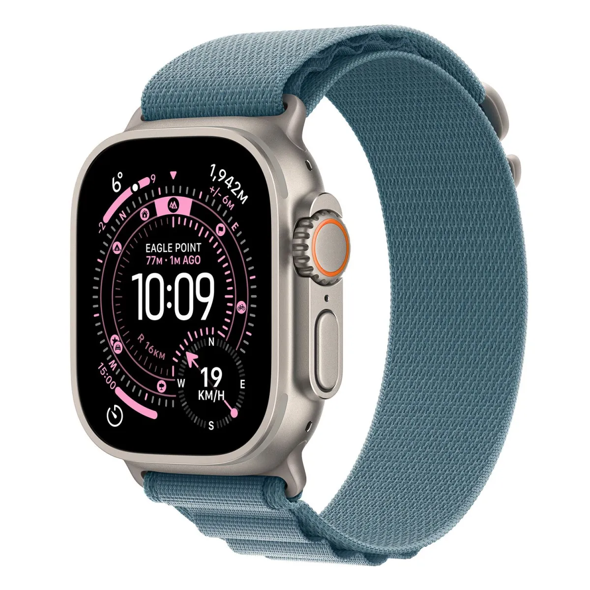 Apple Watch Ultra 3 49mm Natural Titanium with Light Blue Alpine Loop Small