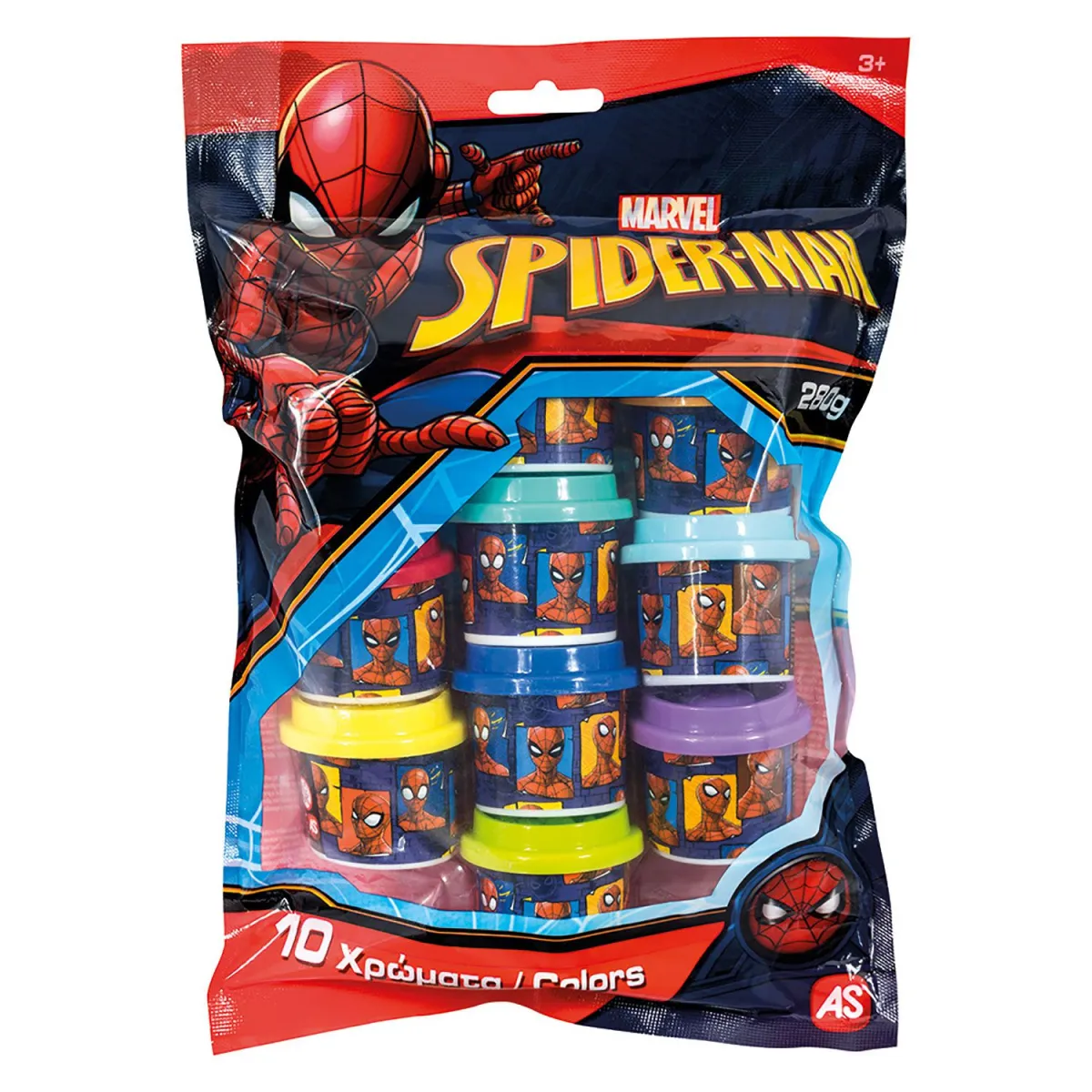 AS 10 Βαζάκια Πλαστελίνης 1oz Σε Σακουλάκι Spiderman