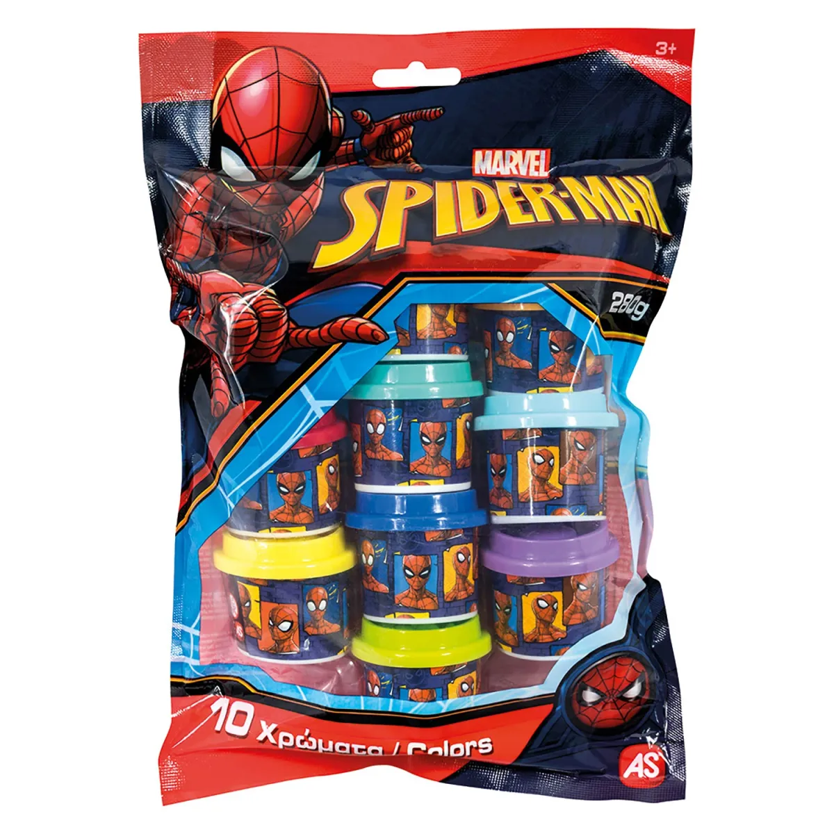 AS 10 Βαζάκια Πλαστελίνης 1oz Σε Σακουλάκι Spiderman