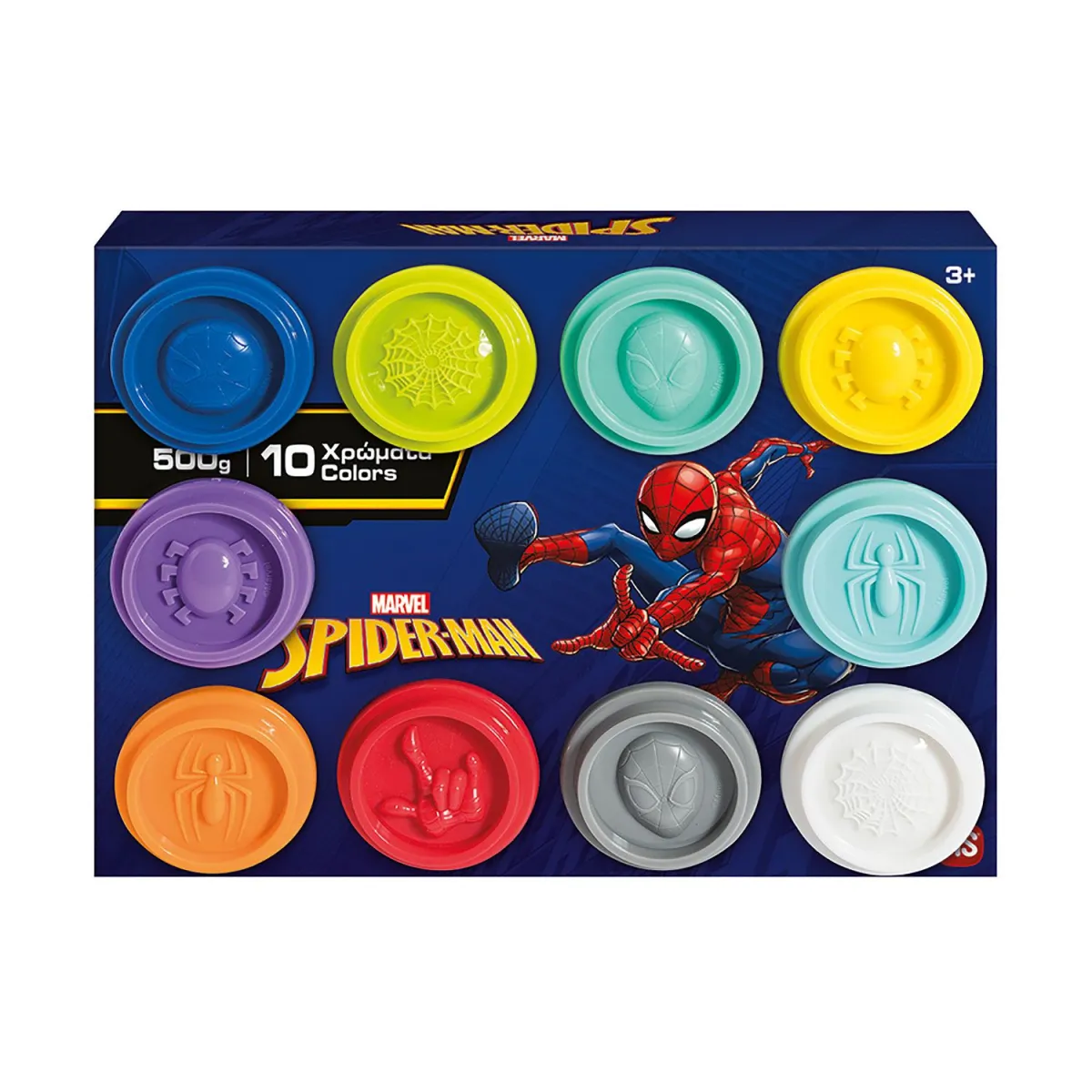 AS 10 Βαζάκια Πλαστελίνης 2oz  Σε Κουτάκι Spiderman
