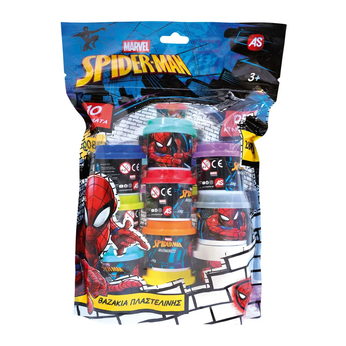 AS 10 Βαζάκια Πλαστελίνης Spider-Man