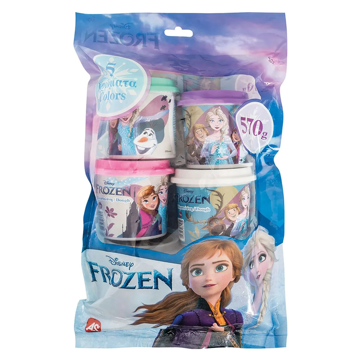 AS 5 Βαζάκια Πλαστελίνης 4oz Σε Σακουλάκι Frozen