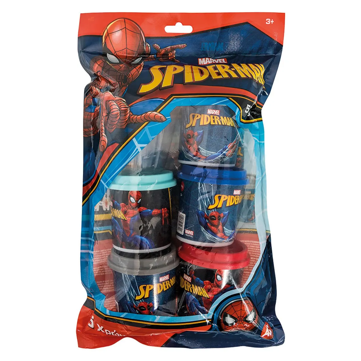 AS 5 Βαζάκια Πλαστελίνης 4oz Σε Σακουλάκι Spiderman