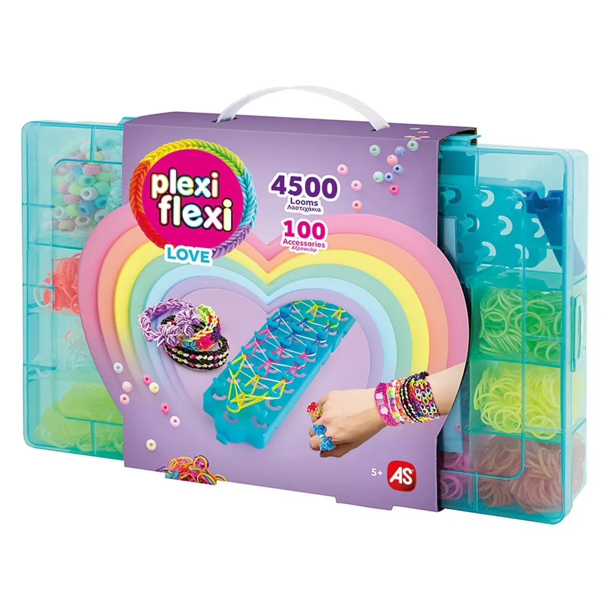 AS Plexi Flexi LOVE Μεγάλη Θήκη 4500 Λαστιχάκια & 100 Αξεσουάρ
