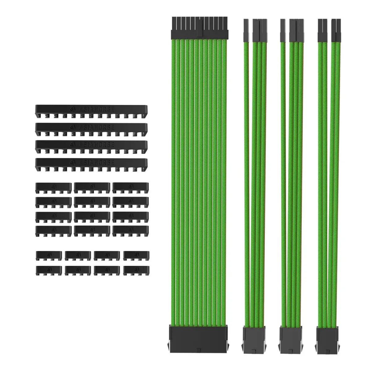 AsiaHorse Extension Sleeved PSU Cable 4-Kit Πράσινο