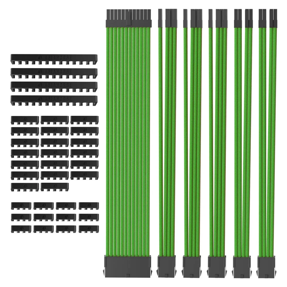 AsiaHorse Extension Sleeved PSU Cable 6-Kit Πράσινο