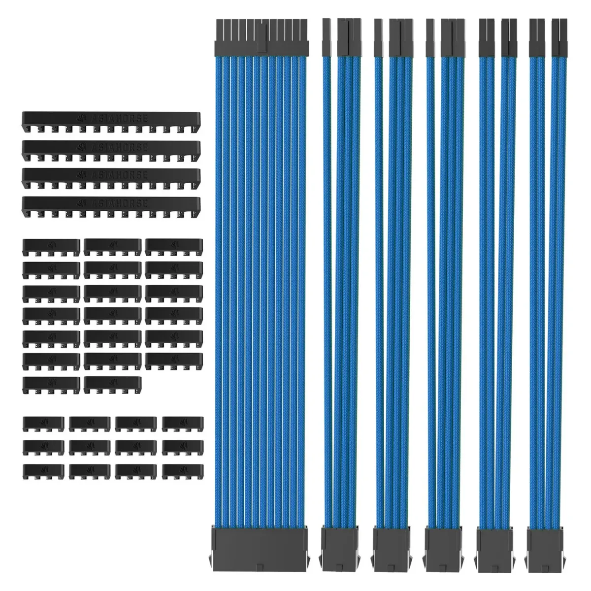 AsiaHorse Extension Sleeved PSU Cable 6-Kit Μπλε