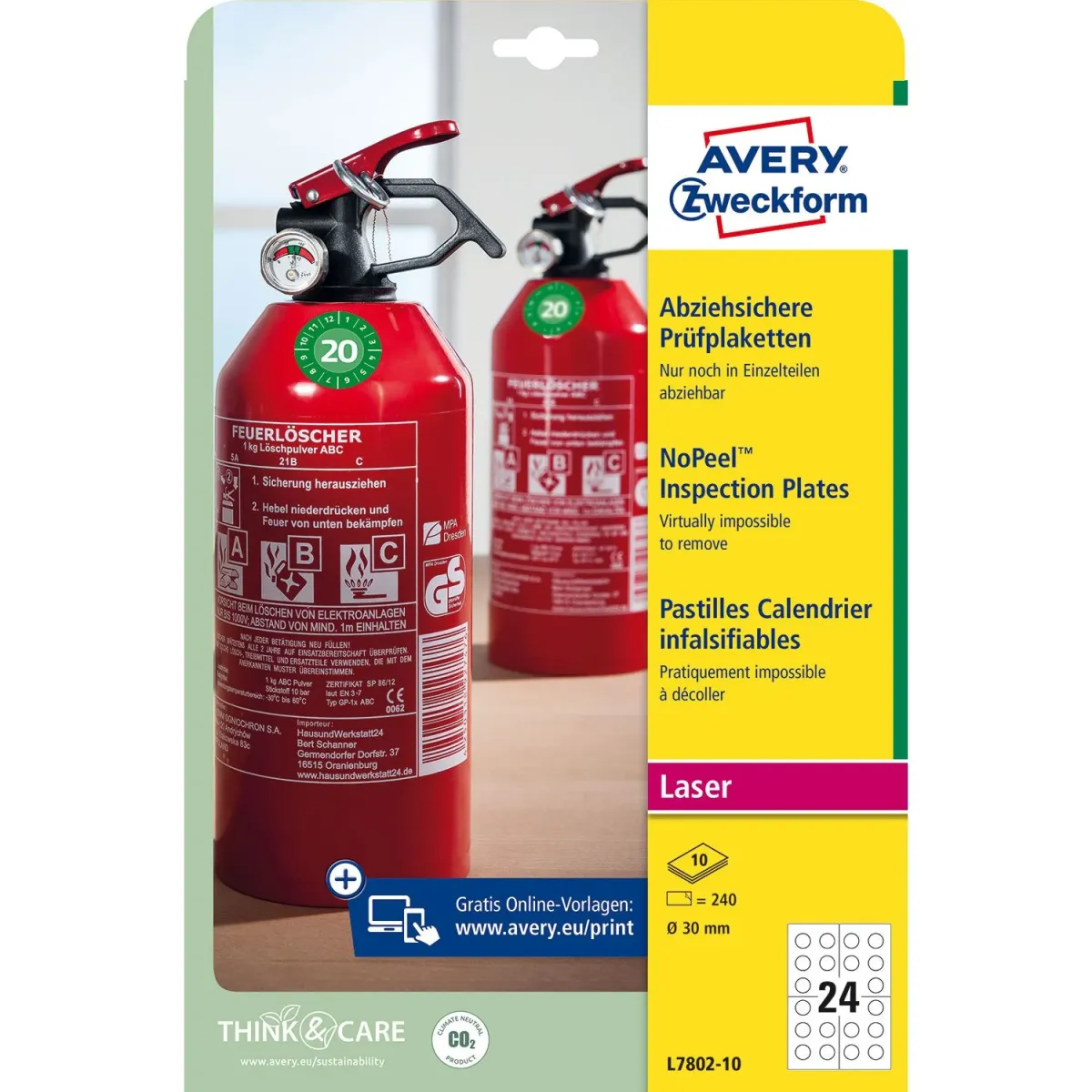 Avery Zweckform Αυτ.Ετικέτες Επιθεώρησης 30MM L7802-10