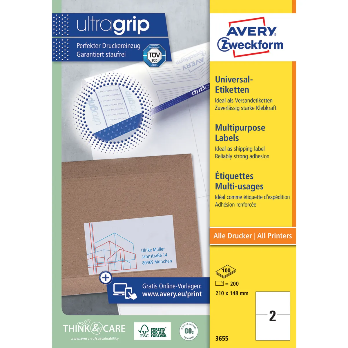Avery Zweckform Ετικέτες Α4 3655 ( 210 x 148 mm )