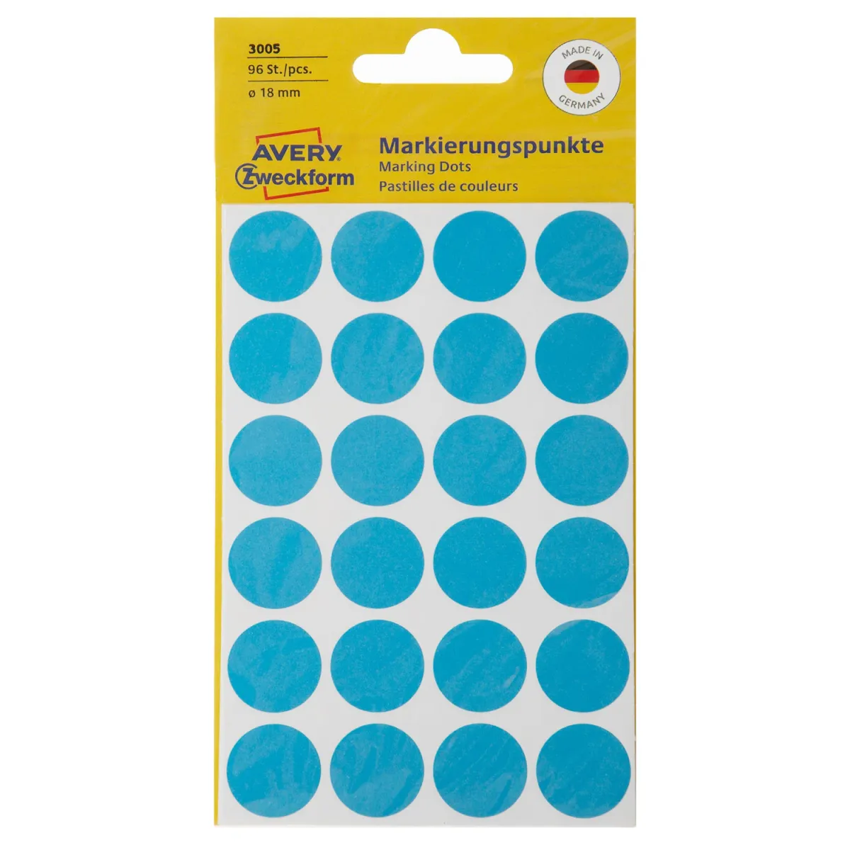 Avery Zweckform Αυτοκόλλητες Στρογγυλές Ετικέτες Marking Dots 96 τεμ. Μπλε