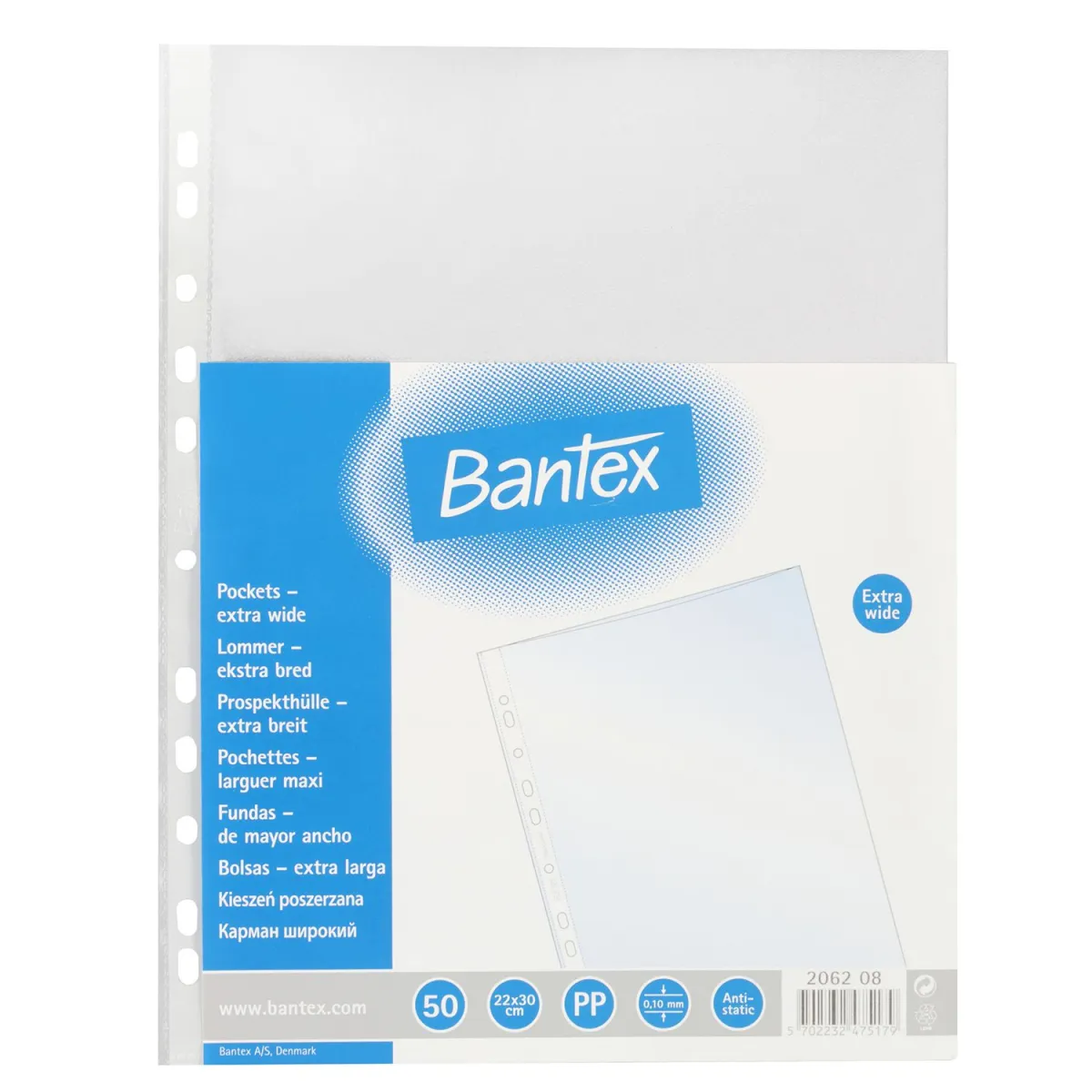 Bantex Θήκη Ενισχυμένη με Άνοιγμα Επάνω Α4+ 0.10mm 50 Τεμ. Διάφανη