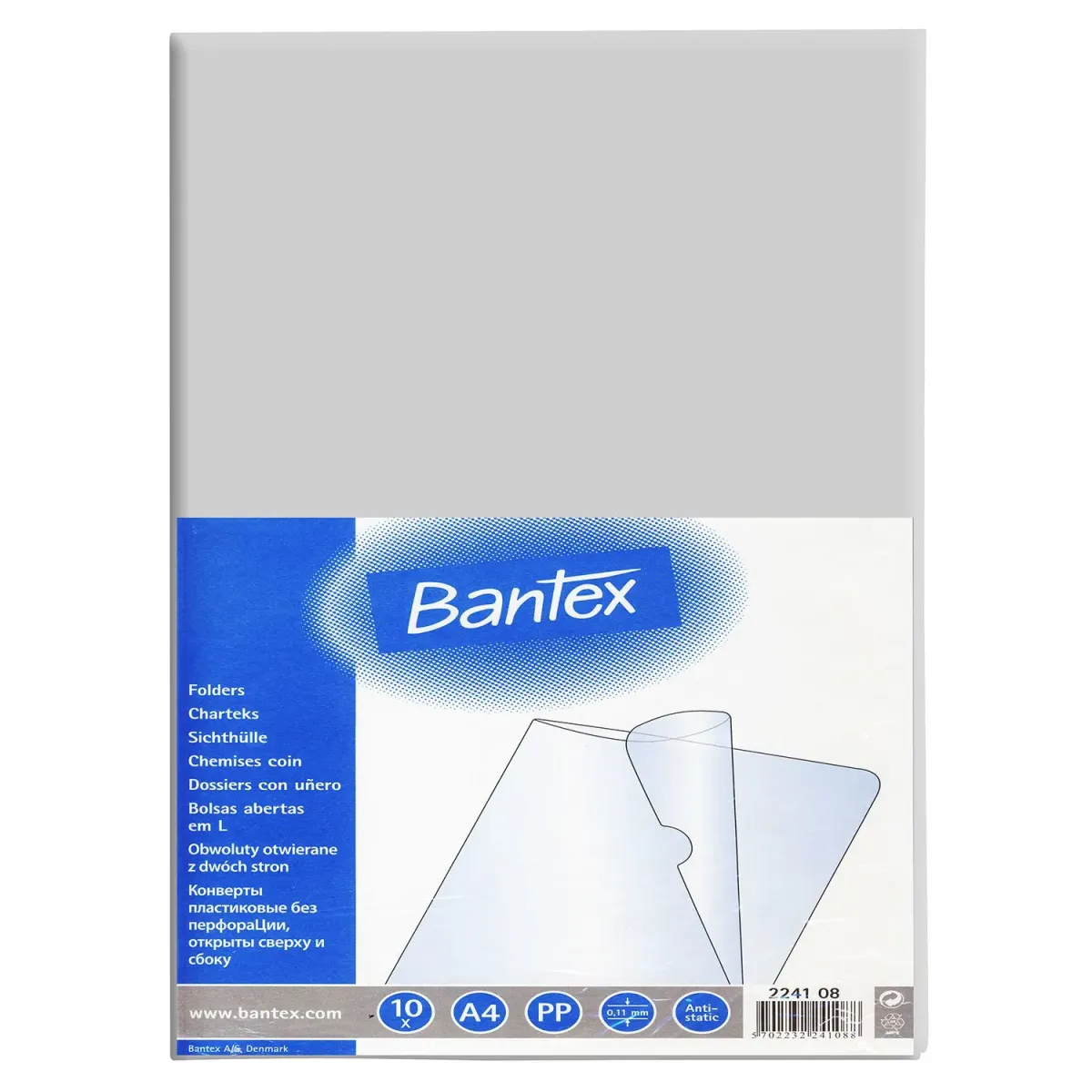 Bantex Δίφυλλο με Άνοιγμα "L" A4 0.11 mm 10 Tεμ. Διαφανές
