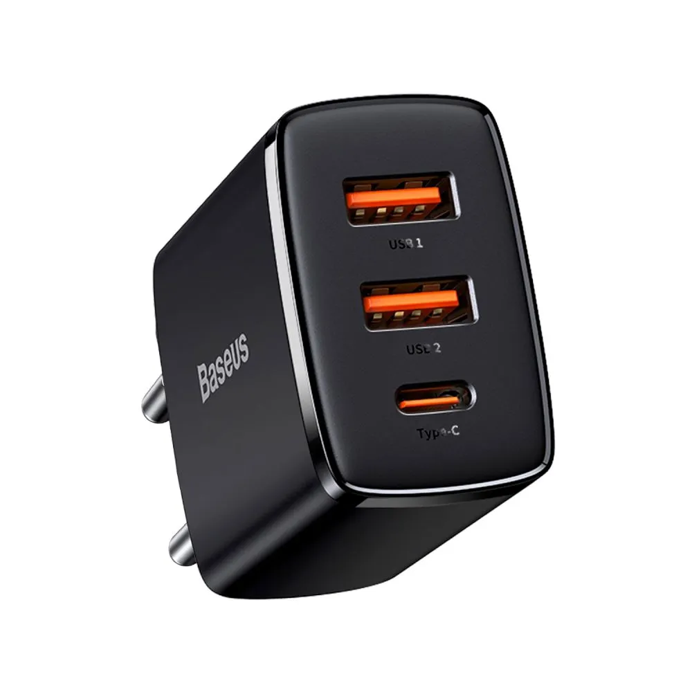 Baseus Φορτιστής 3 Θέσεων 30W Μαύρο