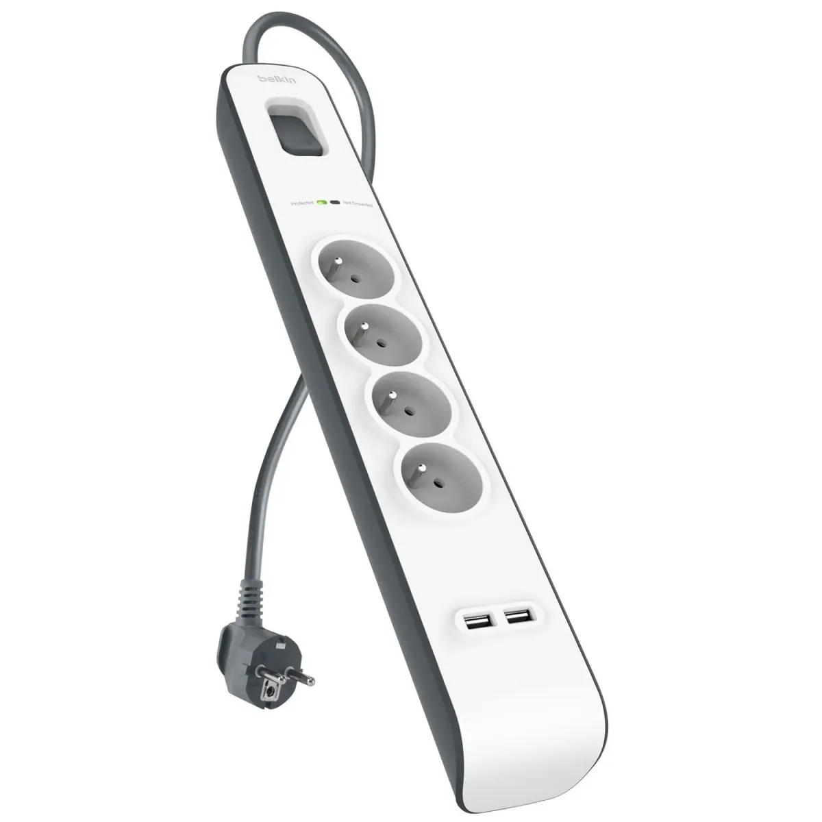 Belkin Πολύπριζο Ασφαλείας 4απλή με USB