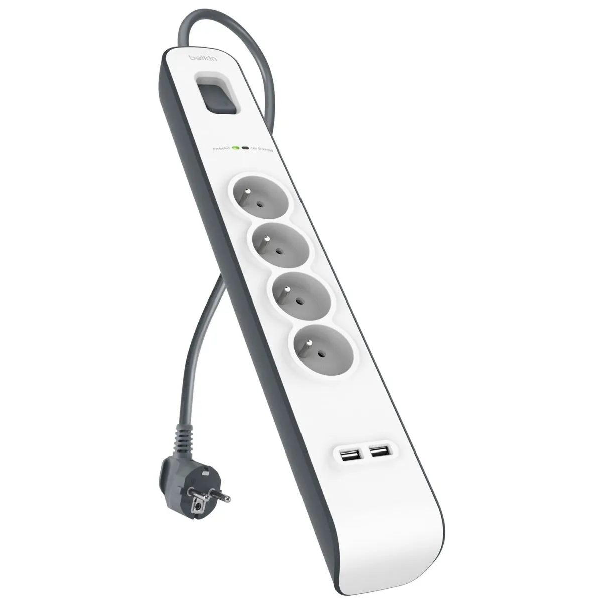 Belkin Πολύπριζο Ασφαλείας 4απλή με USB