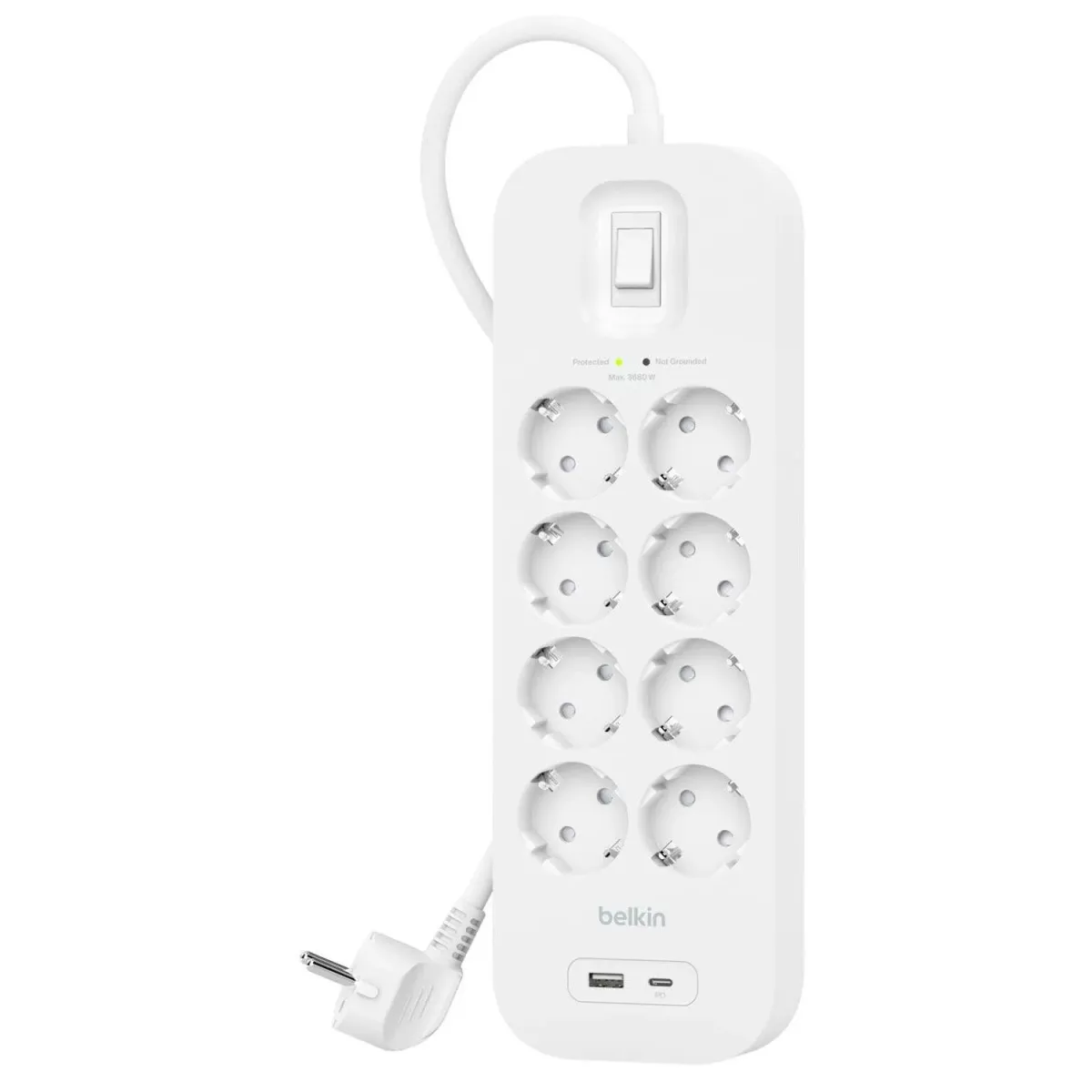 Belkin Πολύπριζο Ασφαλείας 8πλό με USB A+C