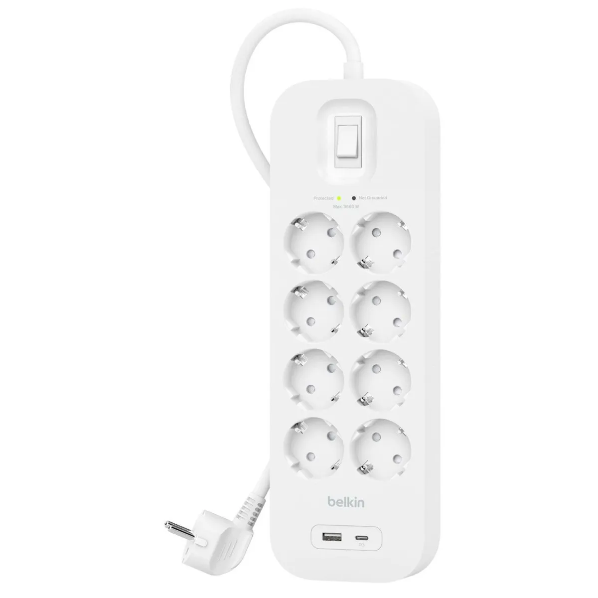 Belkin Πολύπριζο Ασφαλαλείας 8πλό με USB A+C